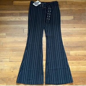The Ragged Priest Admin Pinstripe Flare Pants Trousers Y2K  New with Tags NWT